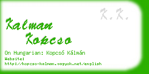 kalman kopcso business card