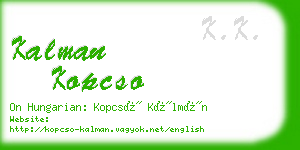 kalman kopcso business card